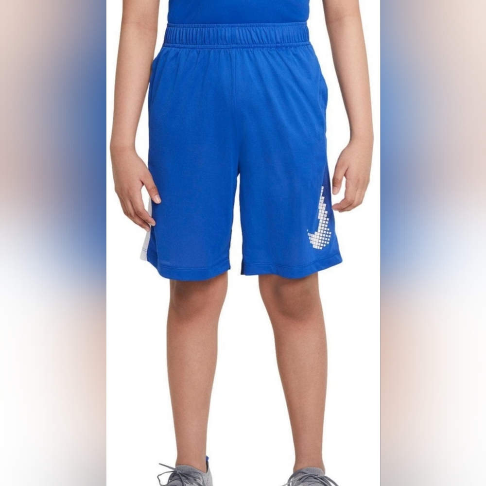Nike Dri-FIT Boys Athletic Shorts XL Blue Performance Gym Basketball Running EUC